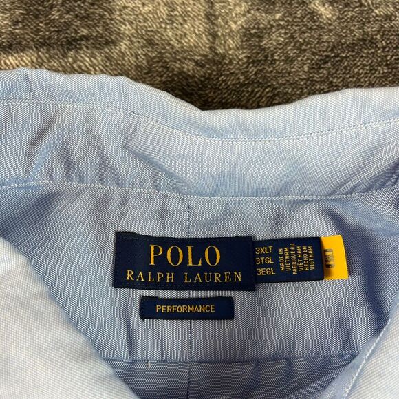 Polo Ralph Lauren Button Up Long Sleeve Wicking Blue Men's 3XLT Pony NWT *Read - Picture 5 of 12